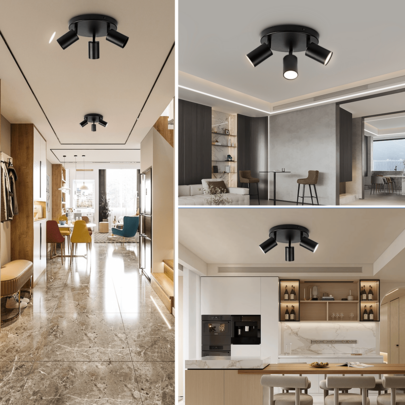 Ceiling Recessed Spotlight Round Disc Light Room Decoration LED Flush Mount Light Aluminum AC85-265V Modern Home Decor Spotlight Black/White Replaceable GU10 Bulb Suitable For Store/Study/Bedroom/Living Room/Cafe/Exhibition Hall/Gallery/Museum/Corridor/Passage/Porch Select Size According To Needs