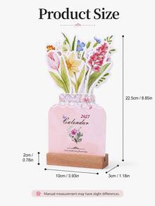 1 cái lịch hoa 2027, lịch để bàn sáng tạo dạng thẻ cài, vật trang trí tiết kiệm không gian, quà tặng bất ngờ cho bạn bè - Hồng - Xem 3