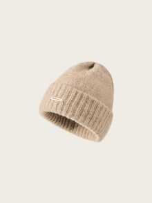 1pc Women's Oversized Knit Beanie Hat, New Autumn/Winter Thick Warm Versatile Ear-Covering Headwrap Cold Weather Cap - Multicolor - View 9