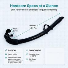 1pc Professional Wet Snorkel, PVC Material, Unisex For Adults And Teens, Diving Swimming Snorkeling Gear, Water Sports Equipment, Beach Outdoor Gear - Multicolor - View 6