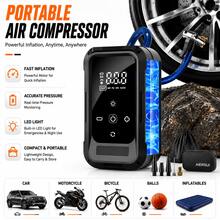 Portable Wireless Mini Air Pump 2000mAh 7.4V, With Digital Dual Display, LED Light And Pressure Gauge, Essential For Car, Motorcycle, Bicycle And Ball, Spring Travel Essential Equipment - A - View 2