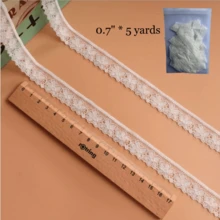 White Lace Sewing Trim, 5 Yards Polyester Floral Lace Ribbon, Decorative Wavy Edge, Suitable For Crafts, Weddings, Gift Wrapping And Clothing - White - View 10