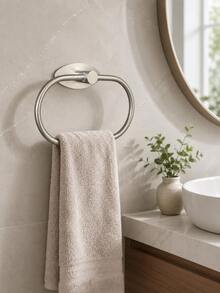 Bathroom Towel Rack, Bathroom Accessories, Adhesive Towel Rack, Wall-Mounted Bathroom Towel Rack, Bathroom Storage, Towel Hook, Bath Towel Rack, Bathroom Shelf, Bathroom Furniture, Toilet Shower Storage, Towel Rack, Bathroom Decor - Multicolor - View 2