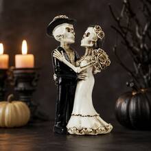 Skeleton Couple Statue - Gothic Bride And Groom Figurines For Indoor/Outdoor Display, Home Decor For Halloween Halloween Decor Fall Decor Room Decor - Multicolor - View 2