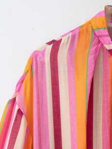 Seelio Autumn New Women's European And American Style Striped Flight Jacket - Multicolor - View 6