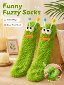 Fun Plush Socks, Adorable Monster-Shaped Warm Socks For Lounging At Home. Thick And Soft Winter Floor Socks, Perfect For Relaxing At Home And Sleeping. - Multicolor - View 8