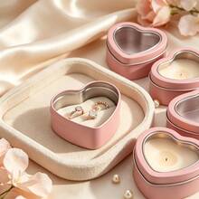 44pcs Complete Candle Making Kit, 4 Heart-Shaped Clear Lid Glass Jars, 40pcs Candle Making Supplies, Sturdy Iron Cans, Suitable For DIY Candle Craft, Jewelry Storage, Desktop Decoration, Ideal Choice For DIY Enthusiasts And Holiday Gifts - Heart-shaped Window 44pcs/Set - View 9