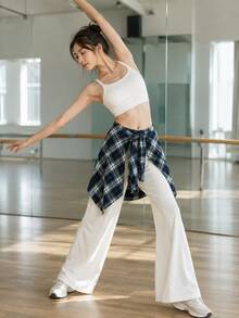 Plaid Waist Apron, Lightweight Layered Hip Coverage, Suitable For Yoga, Dance, Fitness, Workout, Pilates And Casual Sports Wear - Multicolor - View 8
