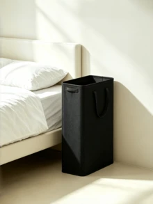 45L/65L Foldable Laundry Basket With Lid And Wheels, Slim Portable Dirty Clothes Hamper, Rectangular Storage Basket With Handle, Suitable For Various Room Types, Casual Style - Multicolor - View 9