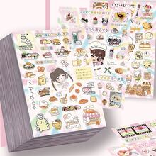 8pcs Food Wars Die-Cut Stickers, Japanese Healing Cute Sandwich & Cake Collage Material, Waterproof Decals - Multicolor - View 5