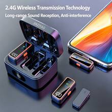 ميكروفون لافالير لاسلكي ذكي بتقنية إلغاء الضوضاء 2.4G وزمن تأخير منخفض، توصيل وتشغيل مباشر مع شاشة LED وحافظة شحن بطارية 400mAh بعمر بطارية طويل يصل إلى 30 ساعة، للبث المباشر الخارجي والفلوق وتسجيل المقابلات والهاتف وأجهزة واجهة Type-C، تصميم صغير وخفيف الوزن مع مشبك مغناطيسي للارتداء - مشاهدة 9
