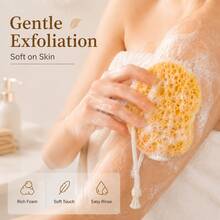 Soft Bath Sponge, Porous Body Shower Sponge For Cleansing & Gentle Exfoliating, With Optional Hanging Hook - View 3