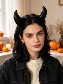 3/2/1pc Upgraded Halloween New Horn Headband Party Costume Prop Red Devil Headpiece Realistic Devil Horn Headband For Party - Multicolor - View 12