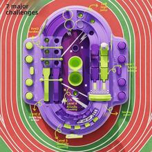 Children's Marble Racing Board Game, 2 Player Educational Track Toy, Suitable For Ages 3-14, Christmas, Halloween And Easter Holiday Birthday Gift - Mauve Purple - View 3