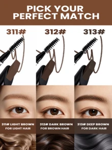 Eunarz Long-Lasting Multi-Function Eyebrow Pencil And Brush Set, Waterproof And Smudge-Proof Formula, Suitable For Light Brown To Dark Brown Hair Colors, Creates Natural Eyebrow Look, Smooth Texture, Buildable Coverage - 311#LIGHT BROWN - View 6