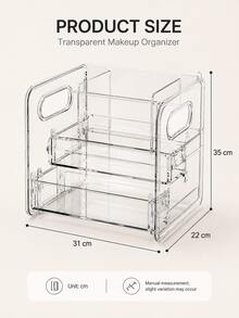 1pc Transparent Desktop Drawer Organizer, Suitable For Organizing Small Items, Perfect For Cosmetics, Makeup Tools And Accessories, Can Categorize Stationery And Daily Necessities, Suitable For Student Dorm, Room Decor, Desktop Storage, Cosmetic Storage, Space Saving - Multicolor - View 10
