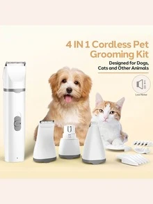 4-In-1 Pet Hair Trimmer, Low Noise Grooming Electric Clipper Set, 2-Speed Adjustable, Dog Hair Clipper Set (With Nail Grinder), Electric Shaver, Paw Hair Trimming, Electric Hair Clipper, USB Rechargeable Pet Clipper, Suitable For Small And Medium-Sized Dogs And Cats, Can Trim Paws, Eyes, Ears, Face And Fur, Cat And Dog Nail Grinding Grooming Care - Multicolor - View 10