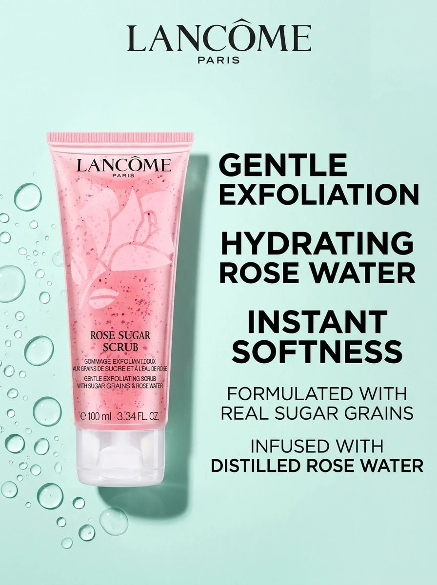 Lancôme Rose Sugar Scrub 100 Ml – Gentle Exfoliating Formula With Sugar Grains And Rose Water, Smoothing And Radiance-Boosting Treatment For Soft Complexion, Suitable For Sensitive Skin, Premium Facial Care Routine - Clear - View 1