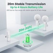 HITOZON Wireless Lavalier Lapel Microphone For Smartphone, Plug‑And‑Play Clip‑On Mic With Noise Reduction, Ideal For Vlogging, Live Streaming, Podcasting, Interviews & Teaching - White - View 5
