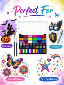 Suitable For Professional Artistic Use. 42-Color Solid Pearlescent Watercolor Set. Fine Texture, Even Coloring. Portable, Durable, Stylish. Ideal Gift For Doodling, Painting, And Daily DIY Projects. - 42-color Paint Palette + Brushes - View 5