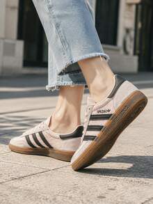 Adidas Women's HANDBALL SPEZIAL W Pink & Brown Colorblock Retro Sports Outdoor Lightweight Sneakers IH1499 - Light Pink/Aurora Brown - View 3