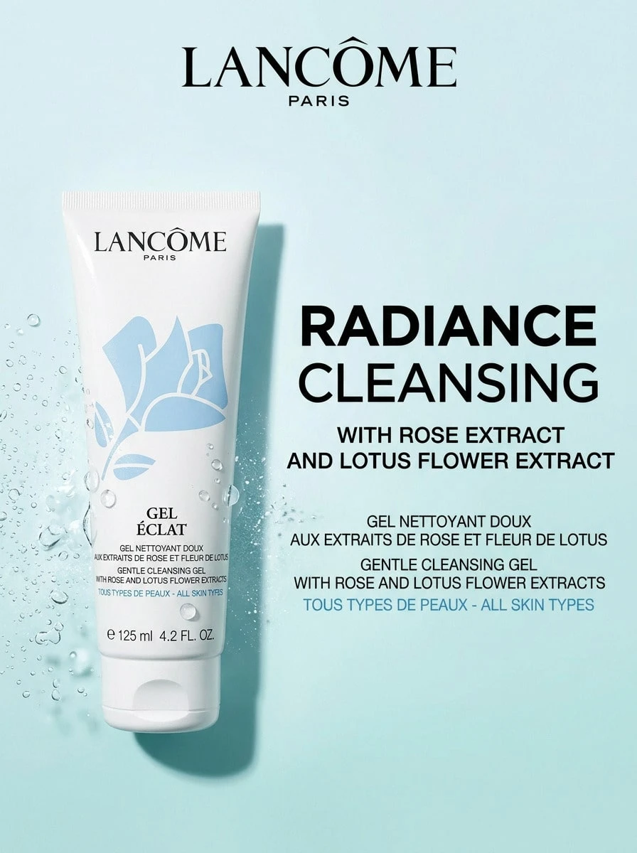 Lancôme Éclat Cleaning Gel 125 Ml – Facial Cleanser, Gentle Cleansing, For All Skin Types, Rose, Rose Extract, Suitable For Daily Skincare Routine - Clear - View 1
