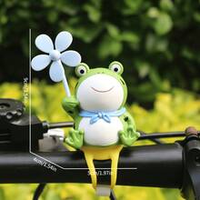 Creative Cartoon Frog Windmill Hanging Ornament, PVC Material (Silicone Strap/No-Trace Sticker) 2 Styles Available, Suitable For Bicycle, Electric Scooter, Motorcycle, Car Interior Decoration Small Accessory - Frog Windmill Toy - View 10