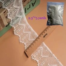 White Lace Sewing Trim, 5 Yards Polyester Floral Lace Ribbon, Decorative Wavy Edge, Suitable For Crafts, Weddings, Gift Wrapping And Clothing - White - View 11