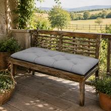 100x45 Cm Soft Fiber-Filled Bench Cushion, Single Seat Cushion (Bottom Part Only) - Light Grey - View 8