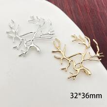 5pcs Gold & Silver Copper Tree Branch Pendant Bases, Suitable For DIY Handmade Crafts, Can Be Paired With Natural Gemstones, Crystals, Raw Stones, Pearls And Other Materials For Inlay Design - Multicolor - View 4