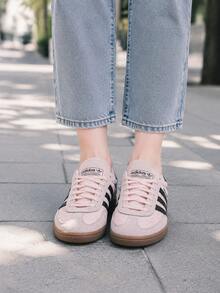 Adidas Women's HANDBALL SPEZIAL W Pink & Brown Colorblock Retro Sports Outdoor Lightweight Sneakers IH1499 - Light Pink/Aurora Brown - View 4