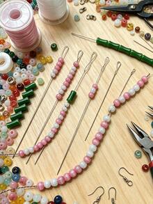[5pcs/Pack]Threaded Twisted Beading Needles, 0.15-0.7mm 7 Sizes Available, Suitable For Bracelets, Necklaces And Other Beaded Jewelry Making - Threaded Twist Bead Needle - View 5