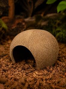 1pc Natural Coconut Shell Small Pet Hideout, Hand-Polished Semi-Circular Hamster Gnawing & Resting Nest, Small/Large Sizes Available, Suitable For Hamsters, Dwarf Hamsters And Fancy Rats Daily Habitat - Round - View 10