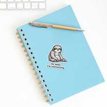 1PC Grumpy Sloth "Go Away. I'm Introverting." Sticker, Introvert Meme Vinyl Decal, Funny Anti‑Social Quote, Waterproof Sticker For Laptop, Water Bottle, Car, Phone Case - Multi-color - View 4