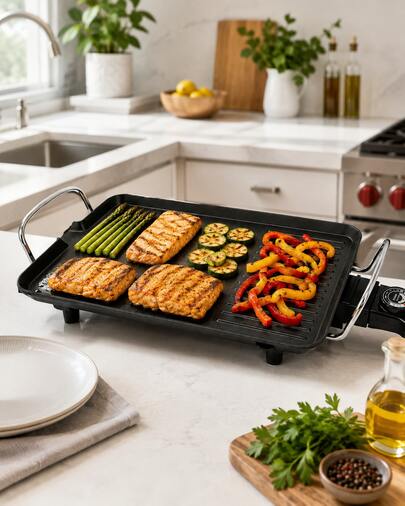 Multifunctional Electric Grill Non-Stick Indoor Griddle 110V