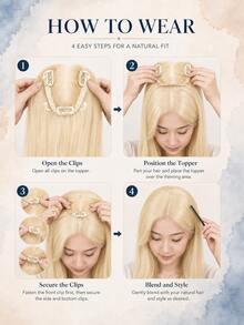 7.62cm X 10.16cm Lace Base Natural Straight Hair Wig, Add Volume To Thinning Hair, Natural Look, Breathable And Lightweight, Suitable For Daily Wear - S60 - View 9