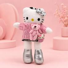SANRIO Hello Kitty Long Leg Plush Doll Pendant | Autumn/Winter Knitted Sweater Style Bag Charm, Ins Style Girly Gift - Multicolor - View 12