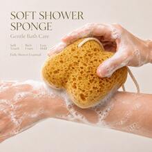 Soft Bath Sponge With Hanging Loop, Exfoliating Shower Sponge For Body Cleansing - View 6