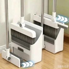 3-In-1 Foldable Broom And Dustpan Set, 2pcs Broom And Dustpan, Multi-Functional Cleaning Tool, Suitable For Living Room, Bedroom, Bathroom, Carpet And Hardwood Floor, Durable Plastic, No Shedding, Perfect For Home, Office, School And Dorm Use - Broom and Dustpan - View 2