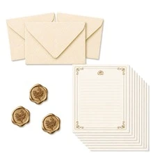 16pcs/Set, Warm Style Beige Envelope Set - Wax Seal Sticker Set, Office Supplies, Bridesmaid Proposal Gift, Wedding Invitation Card - Perfect Gift For Writers And Stationery Lovers, Birthday And Anniversary - Off-white - View 6