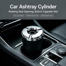 Car Ashtray Sealed Rotating Anti-Dust Metal Creative High-End Interior Car Use Anti-Drop YP - Car-mounted Version - View 4