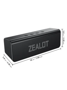 ZEALOT S31 10W 無線藍牙喇叭，戶外便攜式，最高 8 小時播放時間，支援手機/平板/電視，相容 SD 卡/USB/AUX，具串聯配對功能，適用於車內/戶外/露營/海灘/派對 - 黑色 - 查看 3