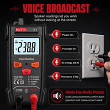 4000 Counts Digital Multimeter Smart Tester With Voice Broadcast, Auto-Ranging, NCV, Voltage Measurement, Resistance, Continuity Test, Data Hold, Backlight LCD And Flashlight, Suitable For Automotive, Electrical, HVAC, DIY And Home Renovation - Black - View 3