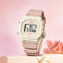 Casio Retro Square Resin Strap Quartz Watch (Free Screen Protector Included) - Pink - View 2