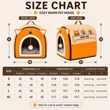 2-In-1 Foldable Pet House & Pet Bed With Removable Cushion, Comfortable Indoor Cat Bed Dog Bed With Handle And Hanging Plush Ball Toy, Suitable For Cats And Small To Medium Dogs - Multicolor - View 2