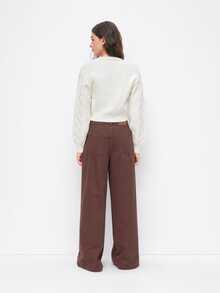 Women's Solid Color Knit Cardigan With Bow Design, Suitable For Wedding, College, Office, Autumn - Off-white - View 4