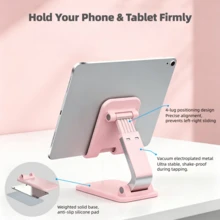 Foldable Desktop Phone Stand, Adjustable Height And Angle, Portable Tablet Holder, Suitable For 4-13 Inch Smartphones And Tablets, Convenient Desktop Accessory For Slouchy Office Workers And Live Streamers - Multi-color - View 4