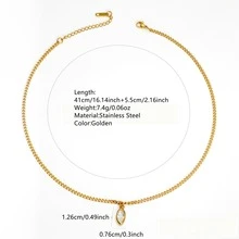 1pc Style Stainless Steel Geometric Design Pendant Necklace For Women, Suitable For Party/Gathering/Vacation Wear - Yellow Gold - View 9