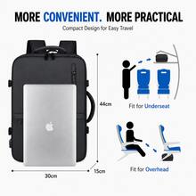 JLY Expandable Travel Backpack, 15 Inch Laptop Carry On Backpack With 180° Opening, Business Cabin Backpack For Short Trips - Black - View 6