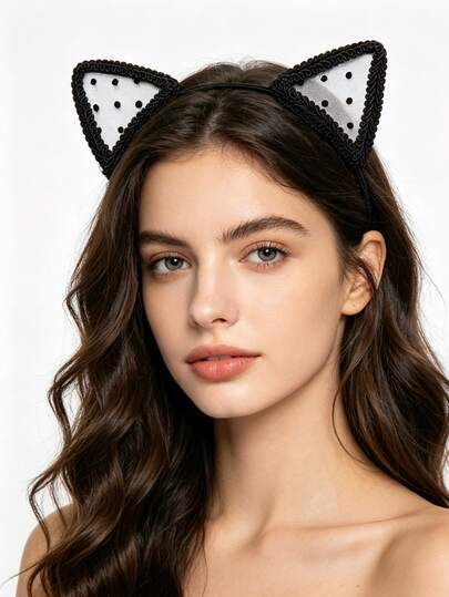 1pc Cat Ear Headband, Suitable For Holiday Party Cosplay Accessory, Sexy And Cute Design